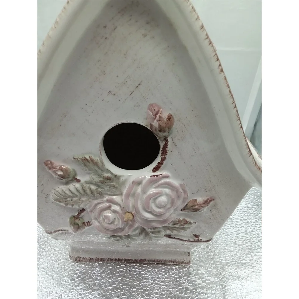 Midwestern Homes Birdhouse White‎ Pink Green